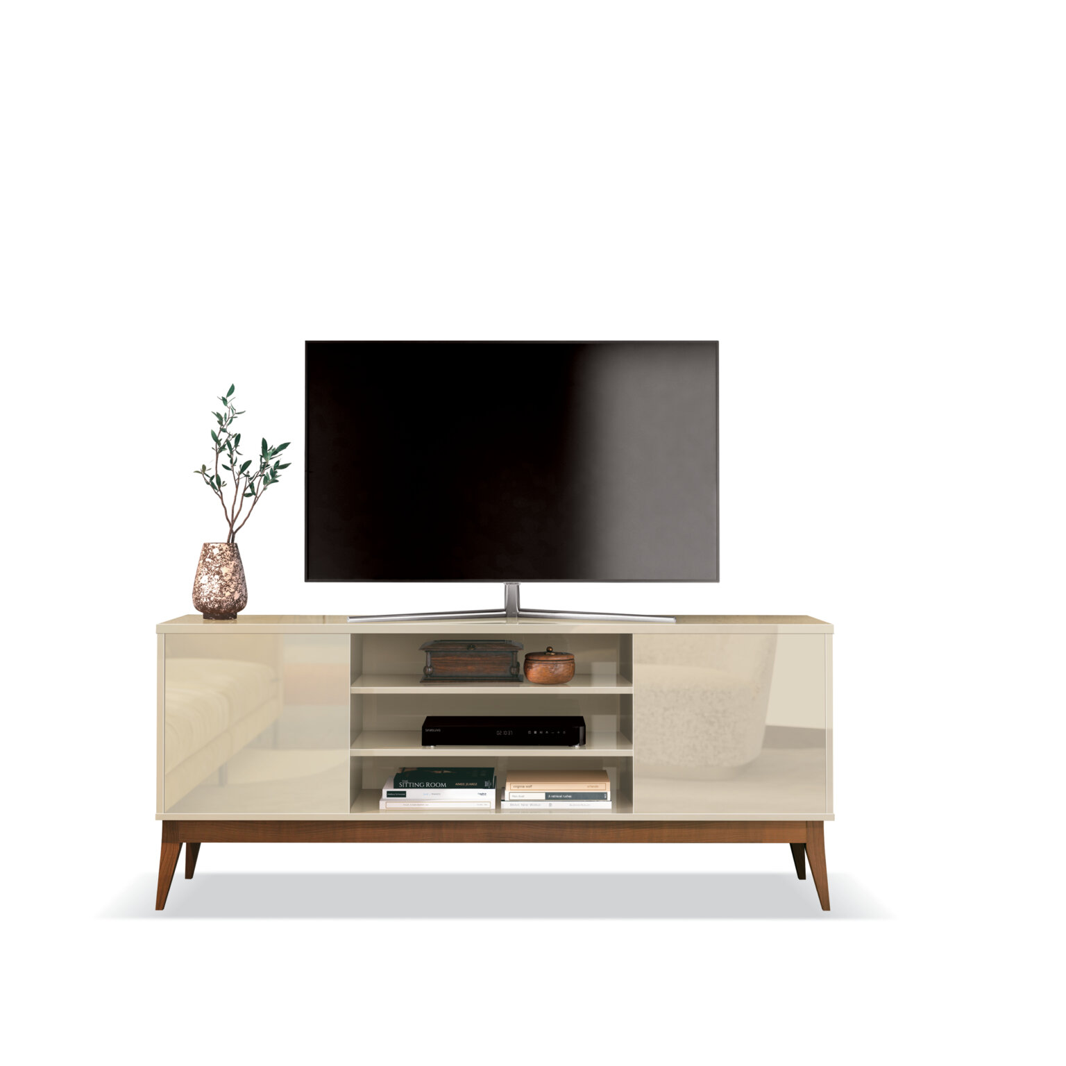Rack até 65" Titan Off White – EDN MÓVEIS - Imagem 2