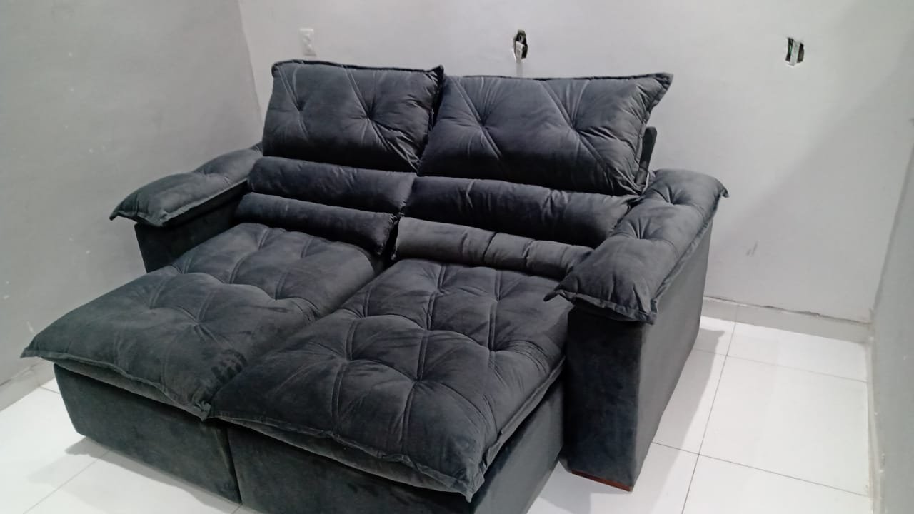 Sofá Retrátil e Reclinável Agata 200 Cinza - IMPÉRIO ESTOFADOS - Imagem 3
