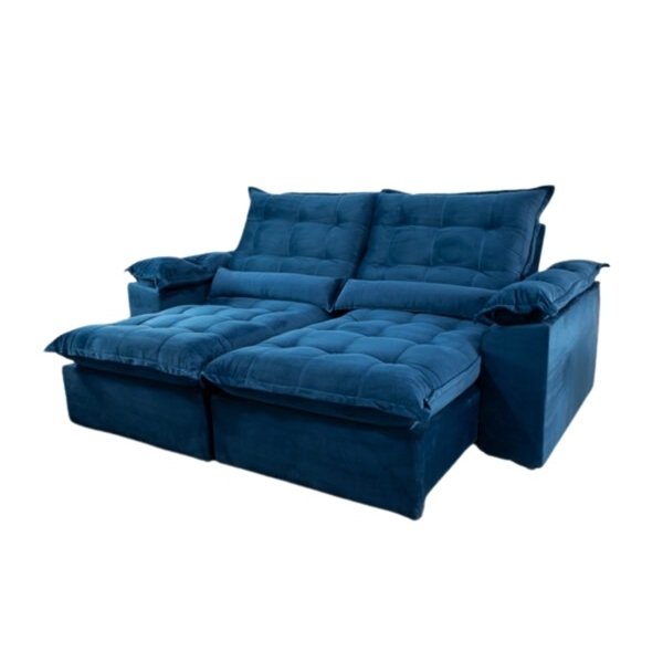 Sofá Retrátil e Reclinável Emanuelly 200 Azul - IMPÉRIO ESTOFADOS - Imagem 2