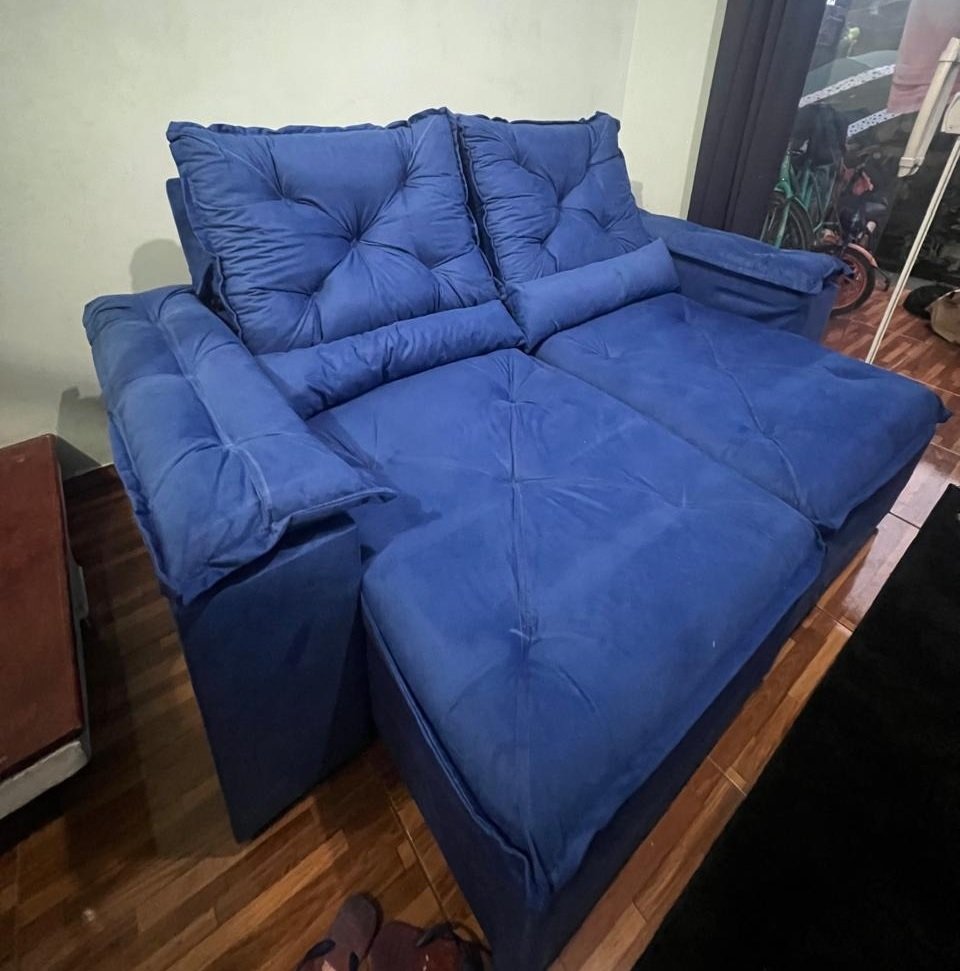 Sofá Retrátil e Reclinável Grécia 2,00 m Azul - QUINE ESTOFADOS - Imagem 3