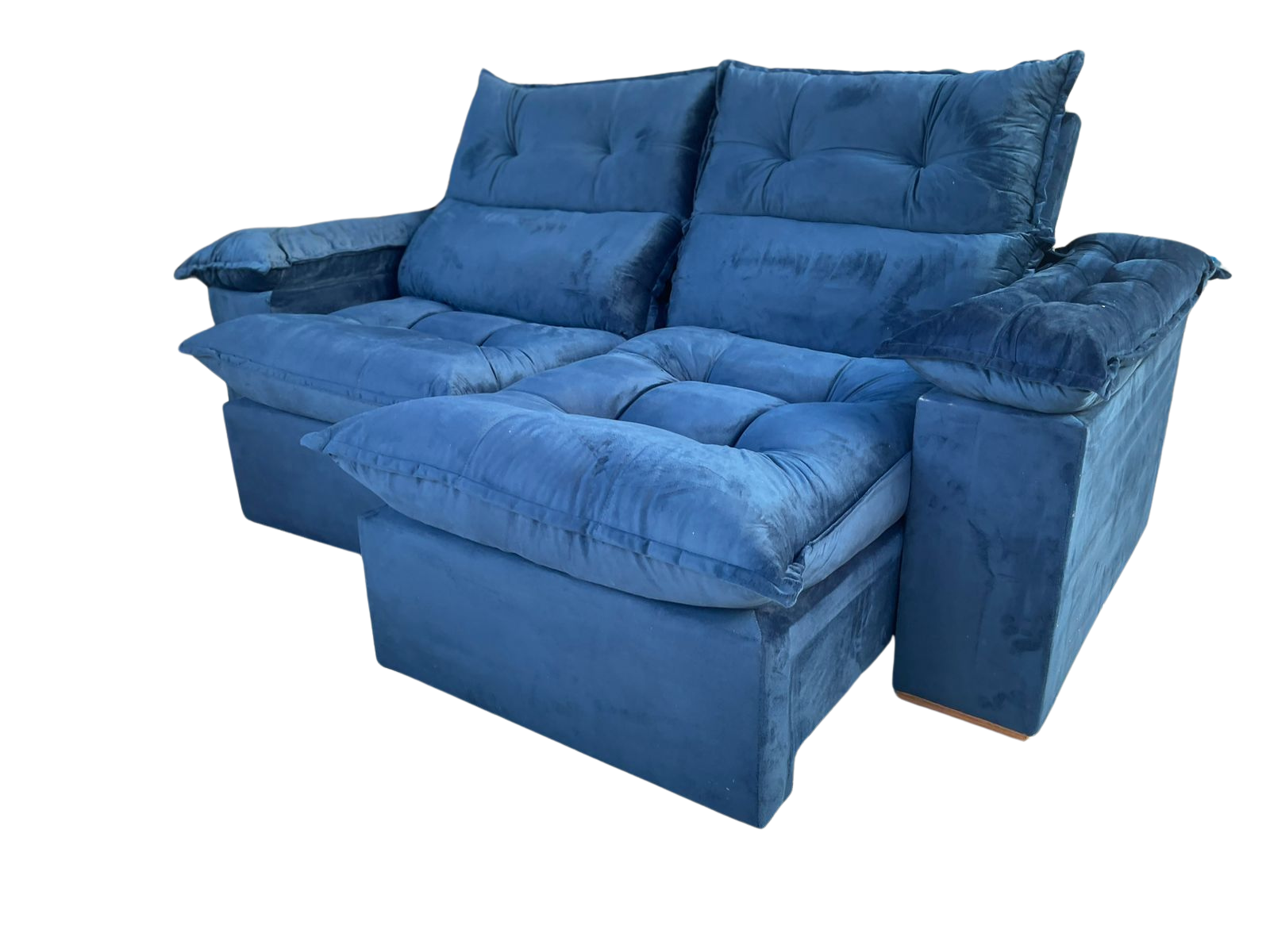 Sofá Retrátil e Reclinável Imperial 2,00 m Veludo Jolie Azul 07 - IMPERIAL DECOR - Imagem 2