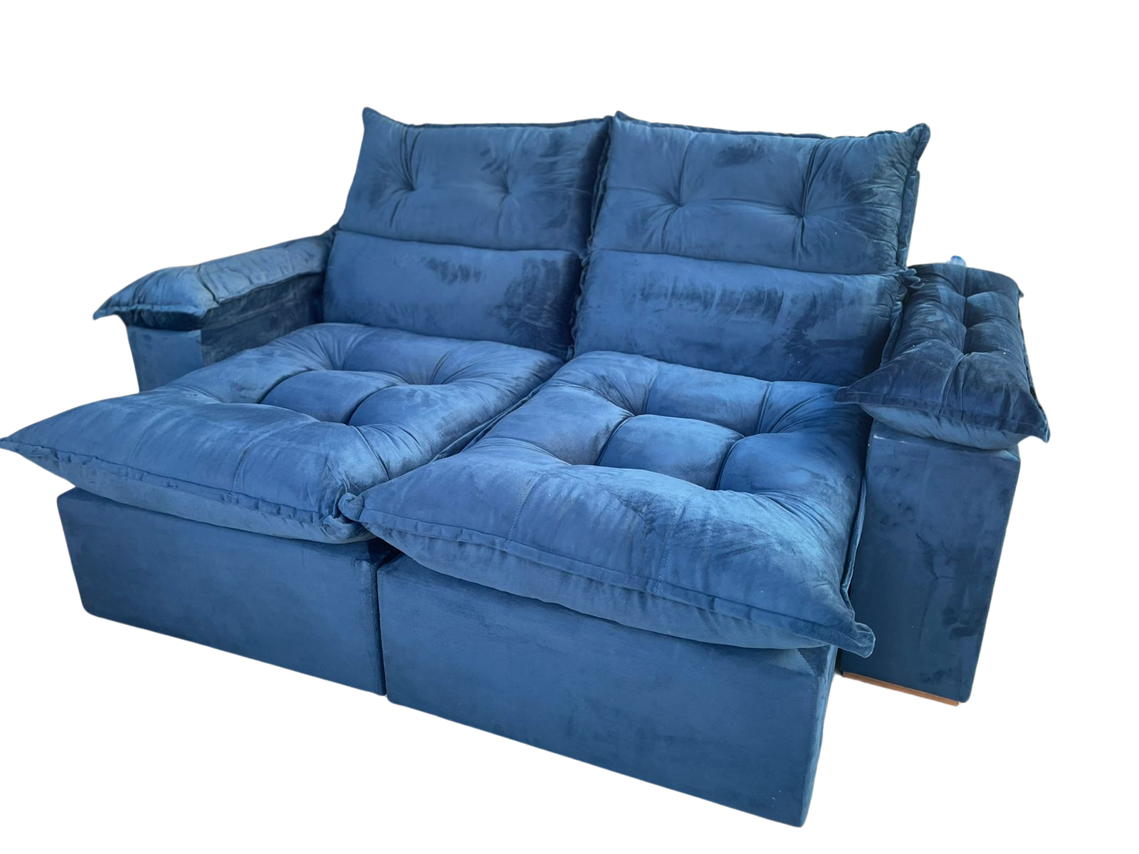 Sofá Retrátil e Reclinável Imperial 2,00 m Veludo Jolie Azul 07 - IMPERIAL DECOR - Imagem 3