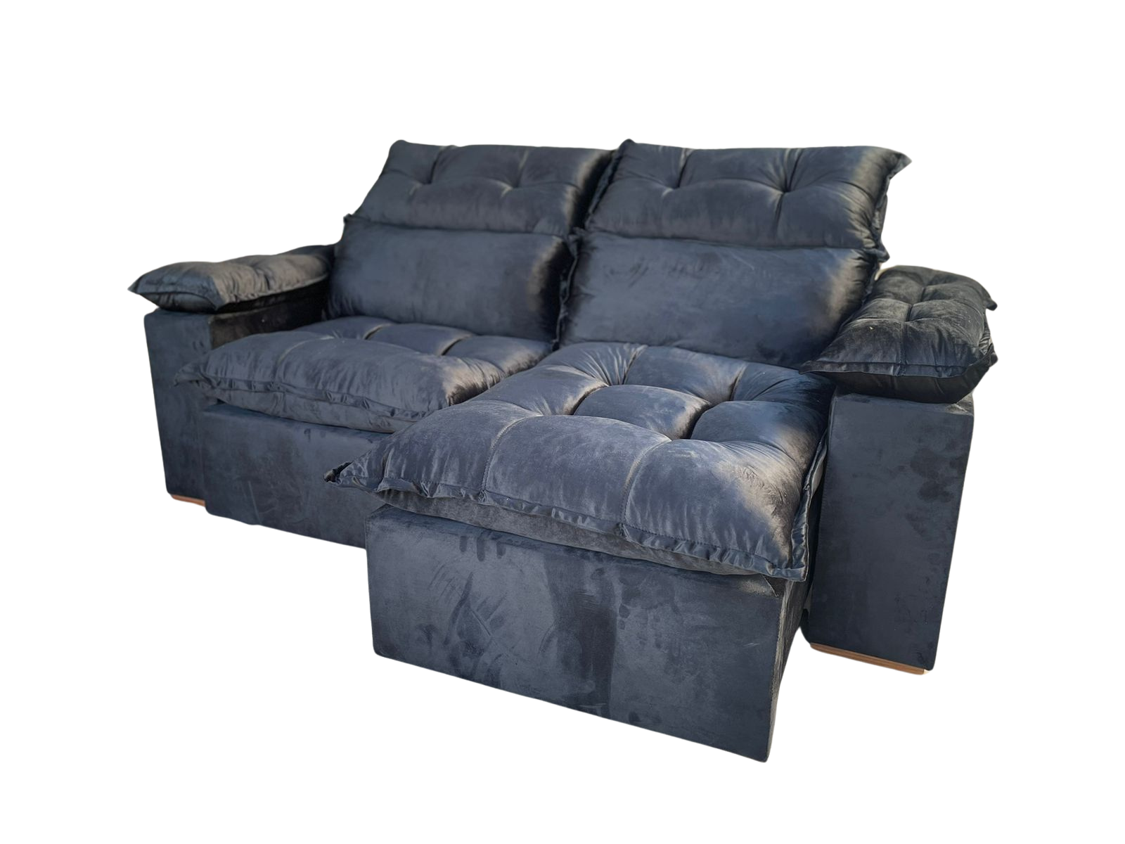 Sofá Retrátil e Reclinável Imperial 2,00 m Veludo Jolie Preto 12 - IMPERIAL DECOR - Imagem 2