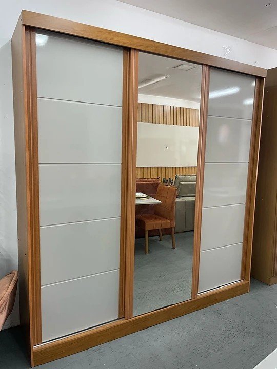 Guarda-Roupa 3 Portas Capri 2,21 m Nature/Off White - BIANCHI - Imagem 5