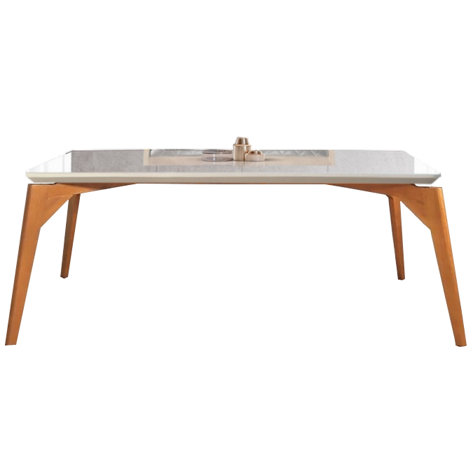 Mesa Tiradentes 120 Imbuia Natural/Vidro Off White - MARKA MÓVEIS - Imagem 3