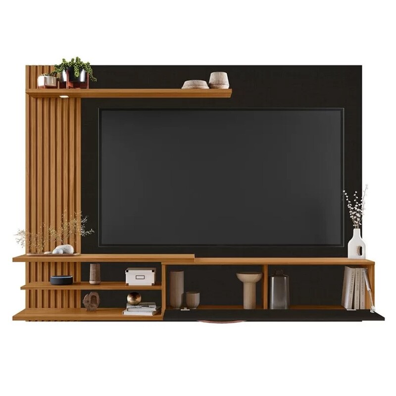 Painel NT 1355 Ripado TV até 65 Polegadas Larg. 1.82m Preto/Freijó Notável - Imagem 2