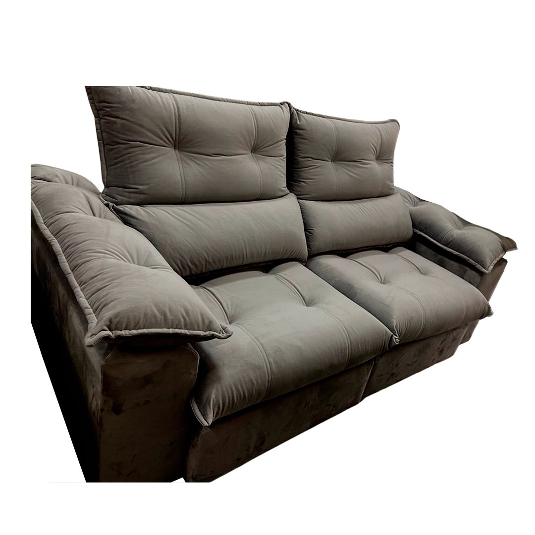 Sofá Retrátil e Reclinável Suíça 2,50 m Cinza – LEO DECOR - Imagem 2