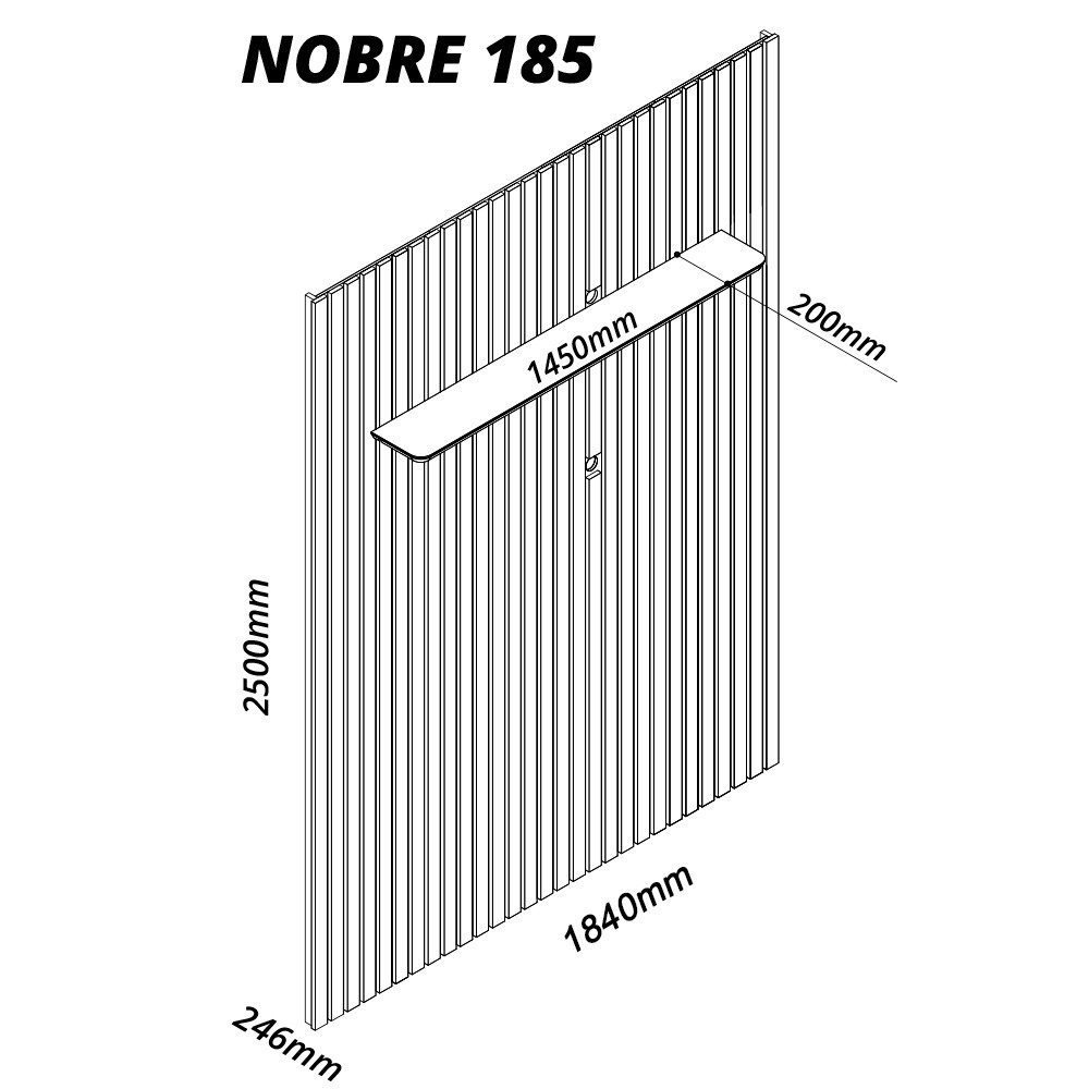 Painel até 75" Nobre Ripado 185 Naturale - GELIUS - Imagem 4
