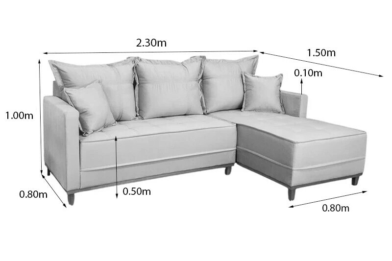 Sofá 3 Lug. Com Chaise Lado Esquerdo Milão Larg. 2.30m Veludo Marrom 815 - Molas Ensacadas - Imagem 7