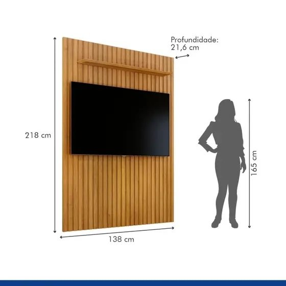 Painel até 55" Vitória 138 Cinamono - VALDEMÓVEIS - Imagem 6
