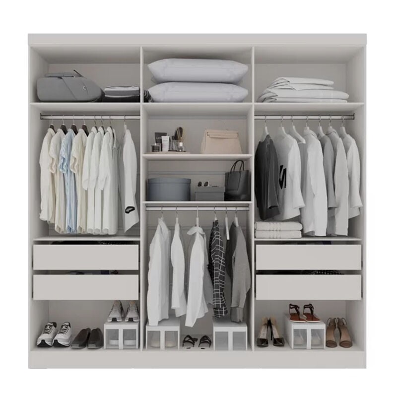 Guarda-Roupa Casal Coliseu 6 Portas 4 Gavetas larg. 2.20m Branco Sallêto - Imagem 2