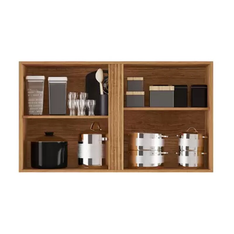 Armário Aéreo Cozinha Pérola 2 Portas Larg. 1.20m Cinamomo/Off Sallêto - Imagem 2