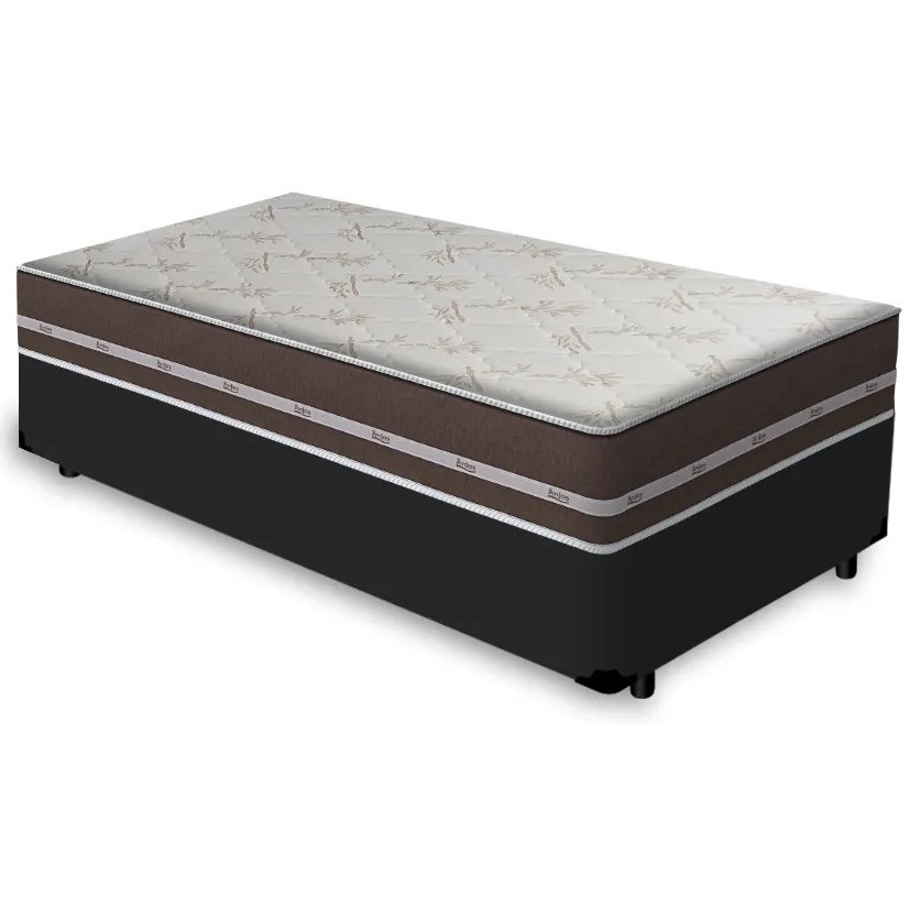 Colchão Solteiro Classic Superlastic + Base Box Simples Preto – ANJOS COLCHÕES + BIOSTAR