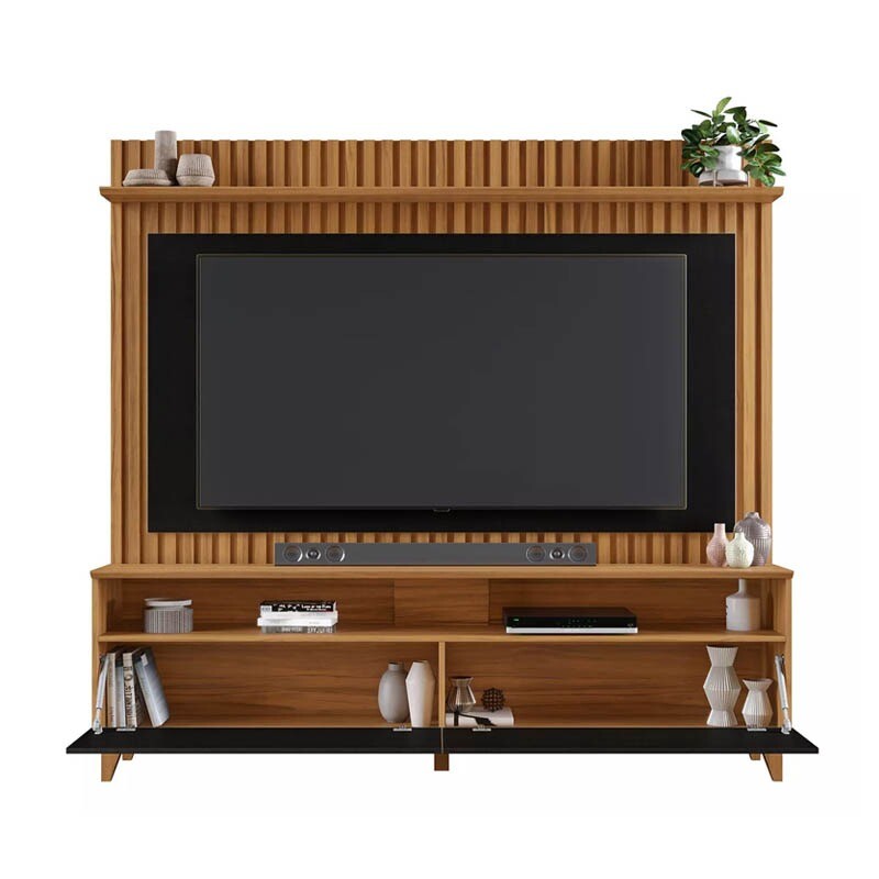Home NT 1340 Ripado TV até 65 Polegadas Larg. 1.83m Freijó/Preto Notável - Imagem 2