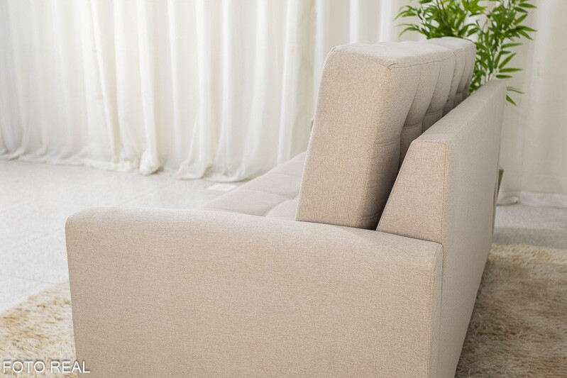 Sofá 3 lugares Living Áustria 1.70m Linho Bege A57 - Imagem 5