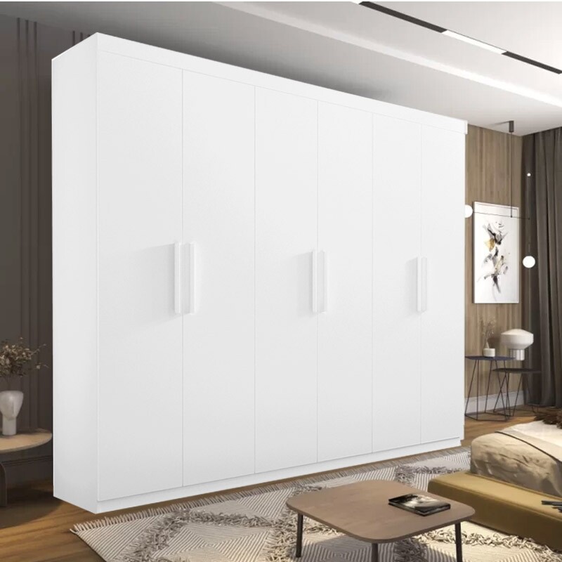 Guarda-Roupa Casal Colibri 6 Portas 6 Gavetas Larg. 2.05m Branco D doro