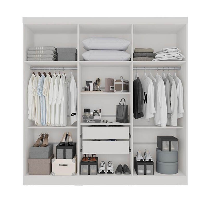 Guarda-Roupa Casal Recife 6 Portas 2 Gavetas Larg. 1.80m Branco Sallêto - Imagem 2