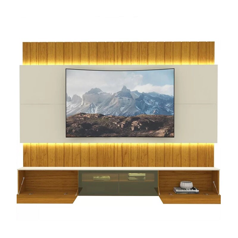 Home Suspenso Soberano Reflecta Ripado TV até 85 Polegadas Larg. 2.60m C/LED Nature/Off Gelius - Imagem 2