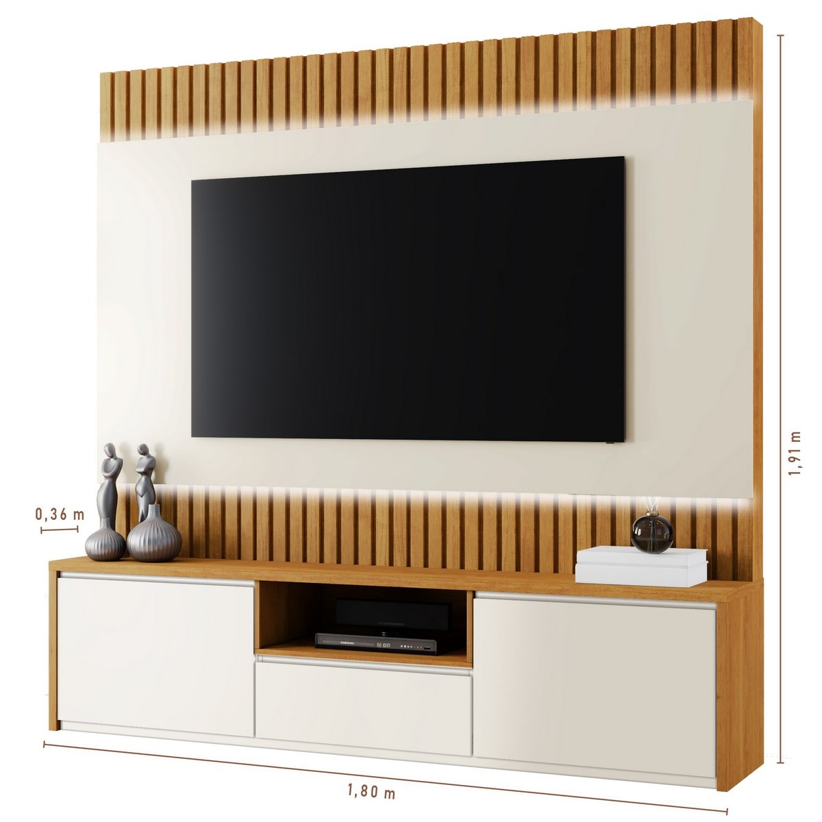 Home até 58" Aurora Naturale/Off White - MAVAULAR - Imagem 3