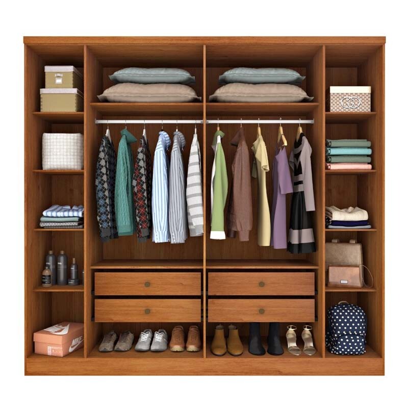Guarda-Roupa Casal 6 Portas 4 Gavetas Veneza Larg. 2.39m Cinamomo/Off Tcil - Imagem 2