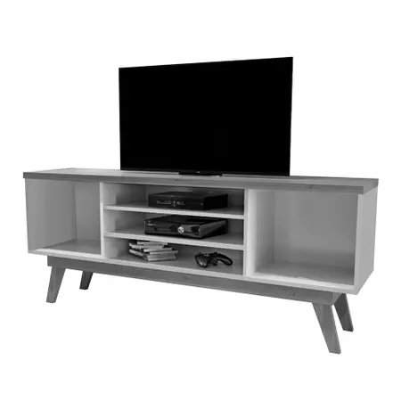 Rack até 65" Detroit Off White/Cinamono - VALDEMÓVEIS - Imagem 3
