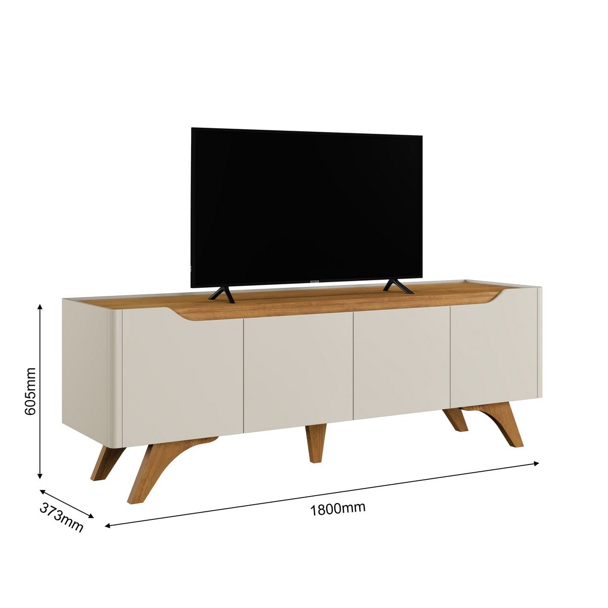 Rack até 75″ Atenas 1.8 Off White/Naturale – MAVAULAR - Imagem 4