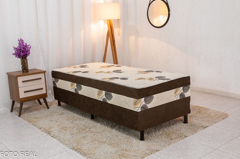 Cama Unibox Solteiro D-28 Marrom Escuro 88x188x62 Nosso Sonho