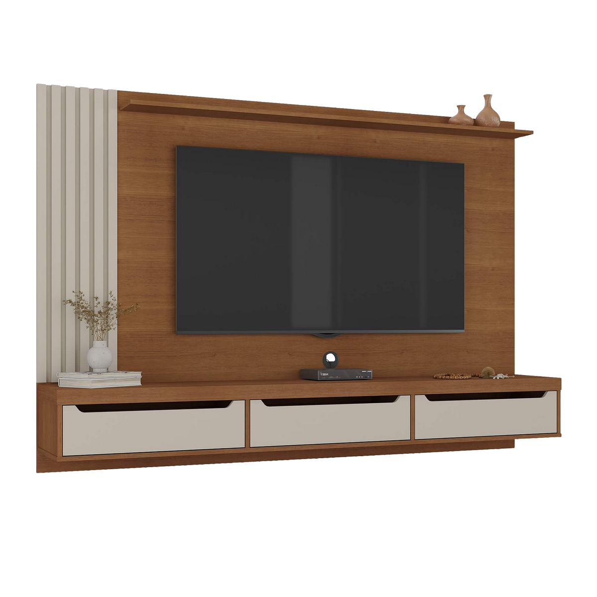 Painel até 75" Presence Cinamono/Off White - ARTELY - Imagem 2