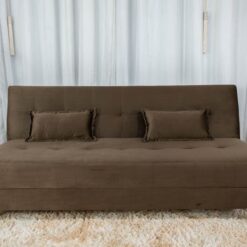 Sofá 4 lugares e Sofá Cama Casal Arpoador Veludo Marrom
