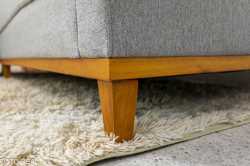Sofá 3 Lug. Milão C/Chaise Lado Direito Veludo Bege 818 Larg. 2.30m - Molas Ensacadas - Imagem 5