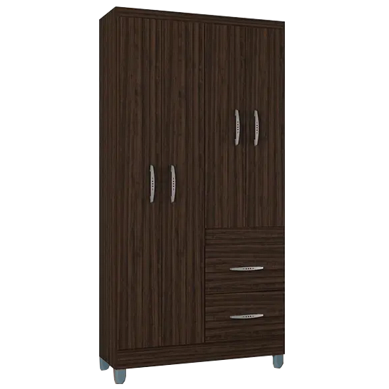 Guarda-Roupa 4 Portas Milão 0,91 m Chocolate - POQUEMA - Imagem 2
