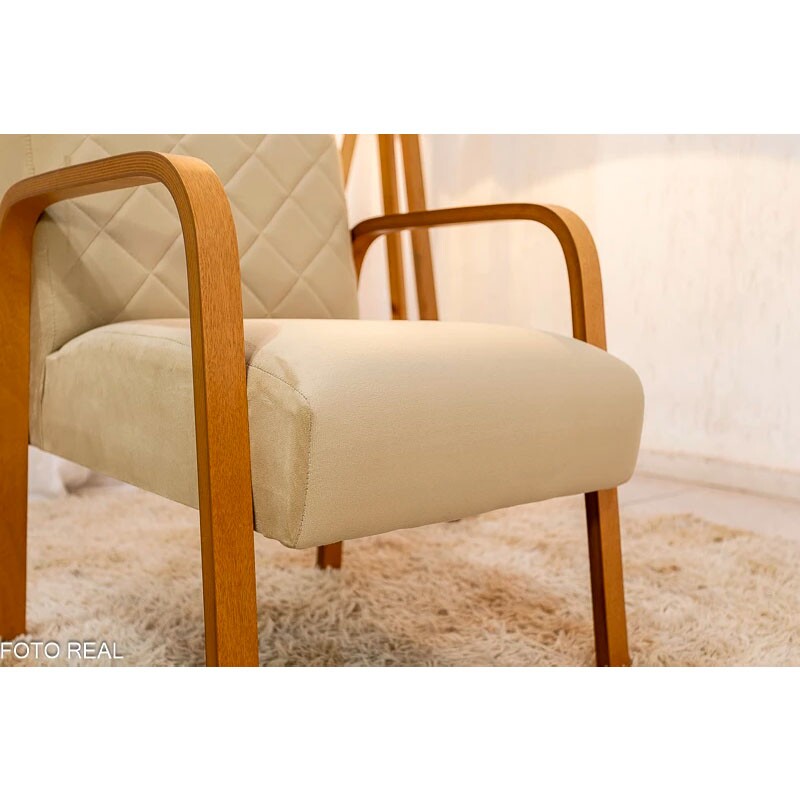 Poltrona Ayla Veludo Bege 6010 - Imagem 4