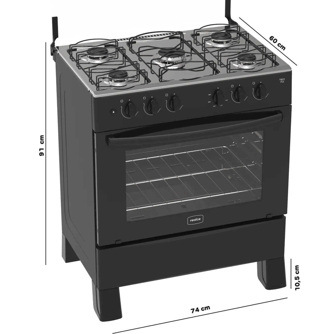 Fogão 5 Queimadores Hera Plus Preto – REALCE ELETRODOMÉSTICOS - Imagem 4