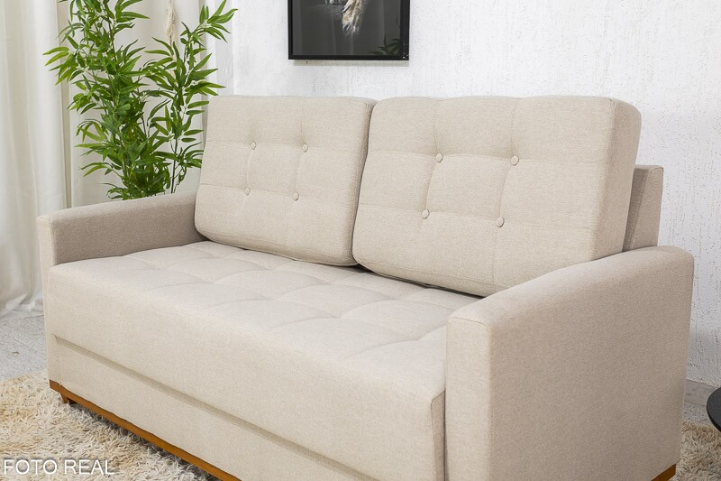 Sofá 3 lugares Living Áustria 1.70m Linho Bege A57 - Imagem 3