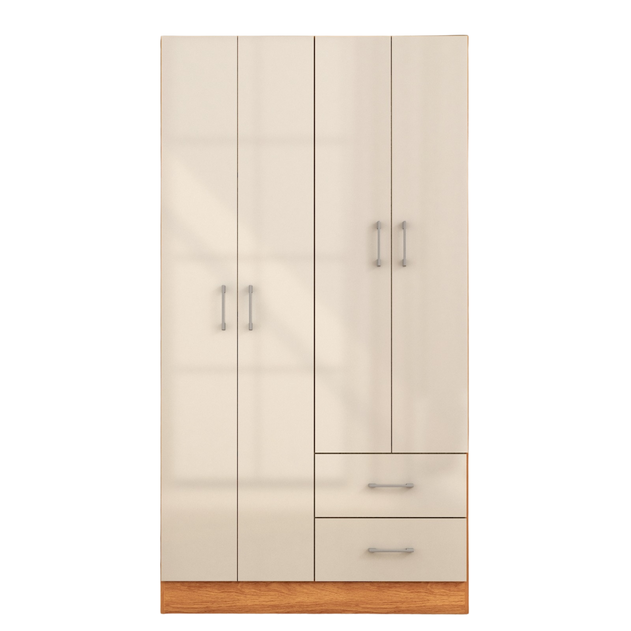Guarda-Roupa 4 Portas Panamá 4002 0,90 m Cinamono/Off White – FELLICCI - Imagem 2