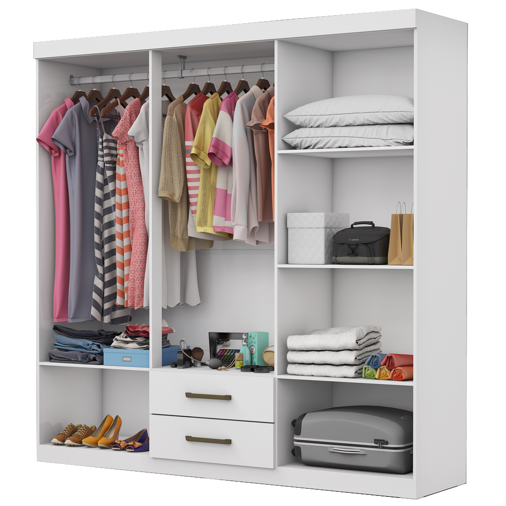 Guarda-Roupa 6 Portas(Com Espelho/Sem Pés)Áries Branco – CARIOCA MÓVEIS - Imagem 3