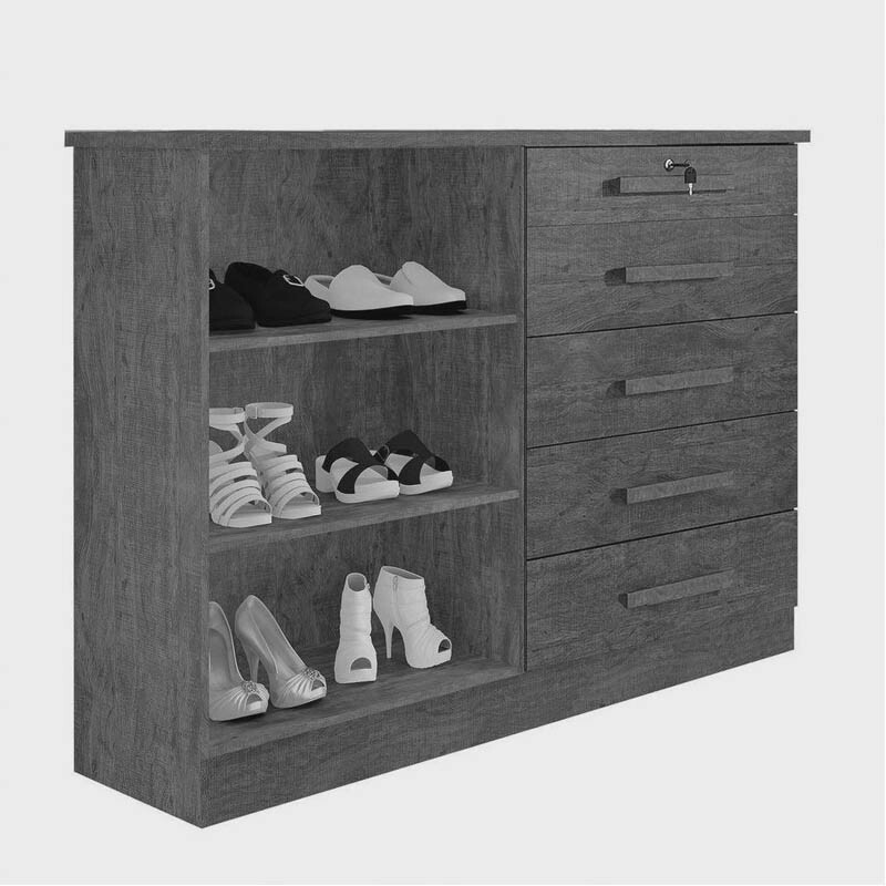 Cômoda 5 Gavetas 2 Portas New Athos Branco D Doro - Imagem 2