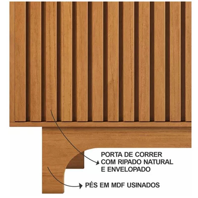 Rack Sereno C/Porta Ripada Larg. 1.68m Cinamomo JCM - Imagem 3