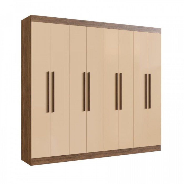 Guarda-Roupa 8 Portas Califórnia 60800 2,42 m Castanho/Nude - DORIPEL - Imagem 2