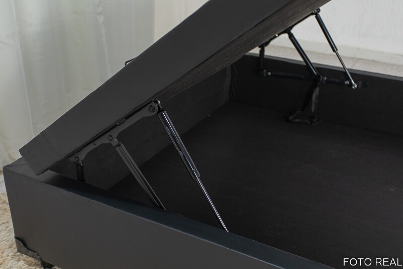 Base Box Baú Casal Eli 138x188x42 Korino Preto Blindado Nature - Imagem 2