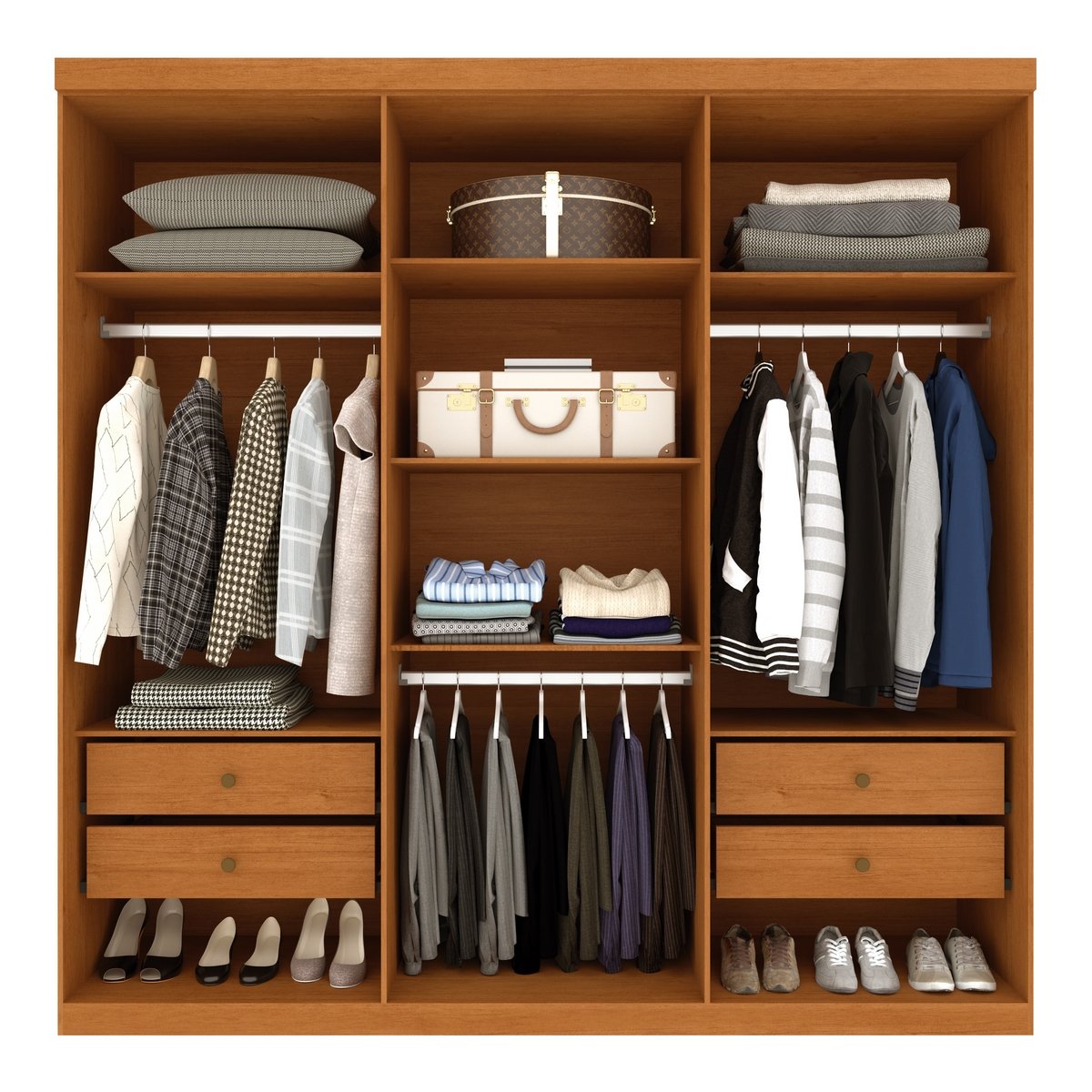 Guarda-Roupa 6 Portas Joinville 2,18 m Cinamono/Off White - TCIL - Imagem 2