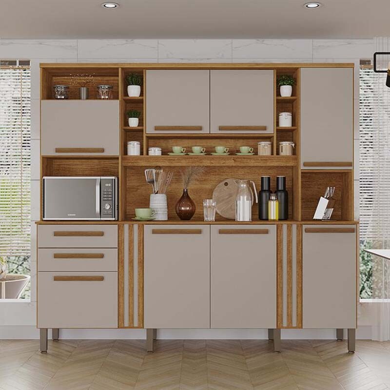 Armário de Cozinha Acácia larg. 2.18m Cinamomo/Off Sallêto