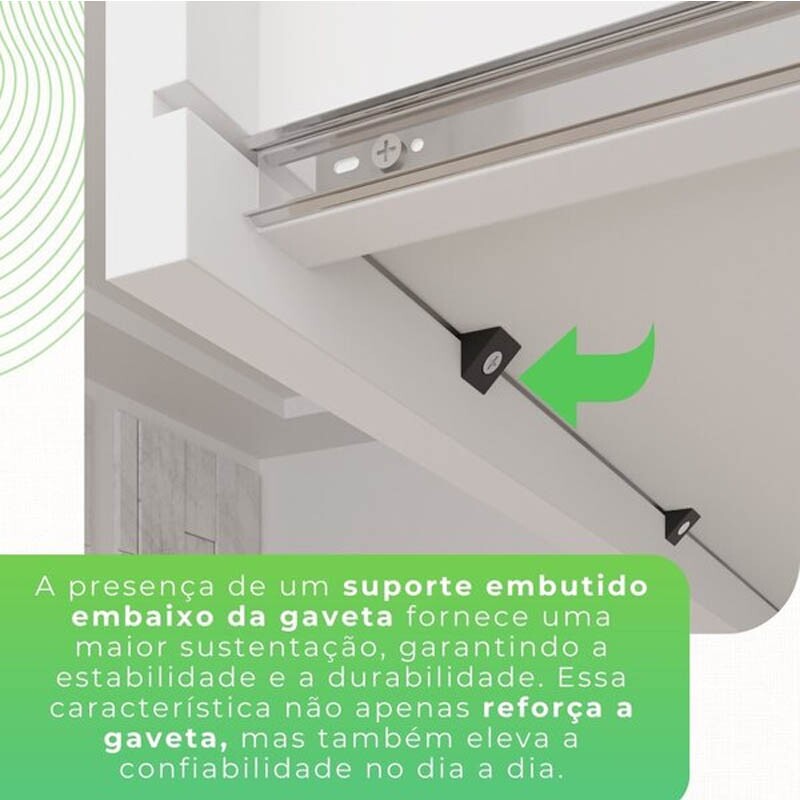Guarda-Roupa Solteiro Estrela 6 Portas 2 Gavetas Branco Larg. 1.50m Sallêto Pés Grátis - Imagem 7