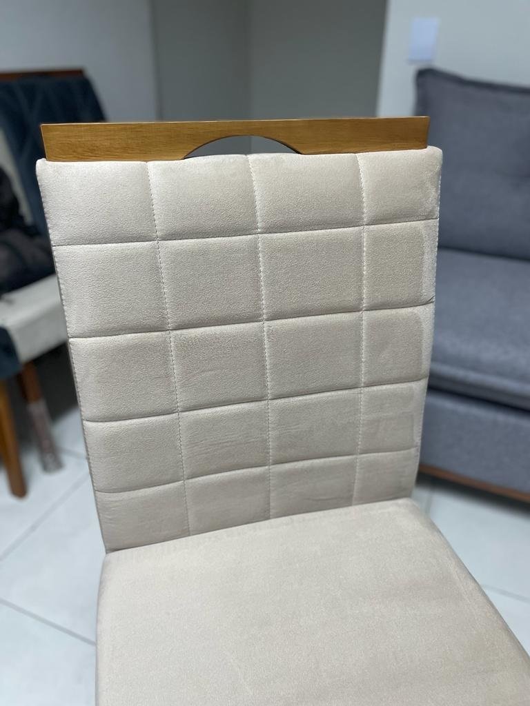 Kit 2 Cadeiras Roma Mel/Veludo Bege – WM DECOR - Imagem 4