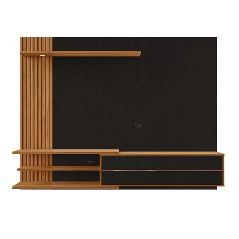 Painel NT 1355 Ripado TV até 65 Polegadas Larg. 1.82m Preto/Freijó Notável - Imagem 4