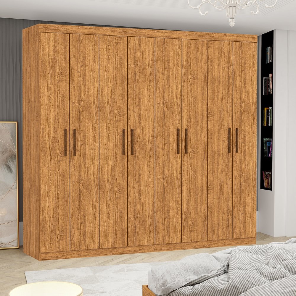 Guarda-Roupa 8 Portas Rubi 2,08 m(Sem Espelho)Cinamono - CARIOCA MÓVEIS