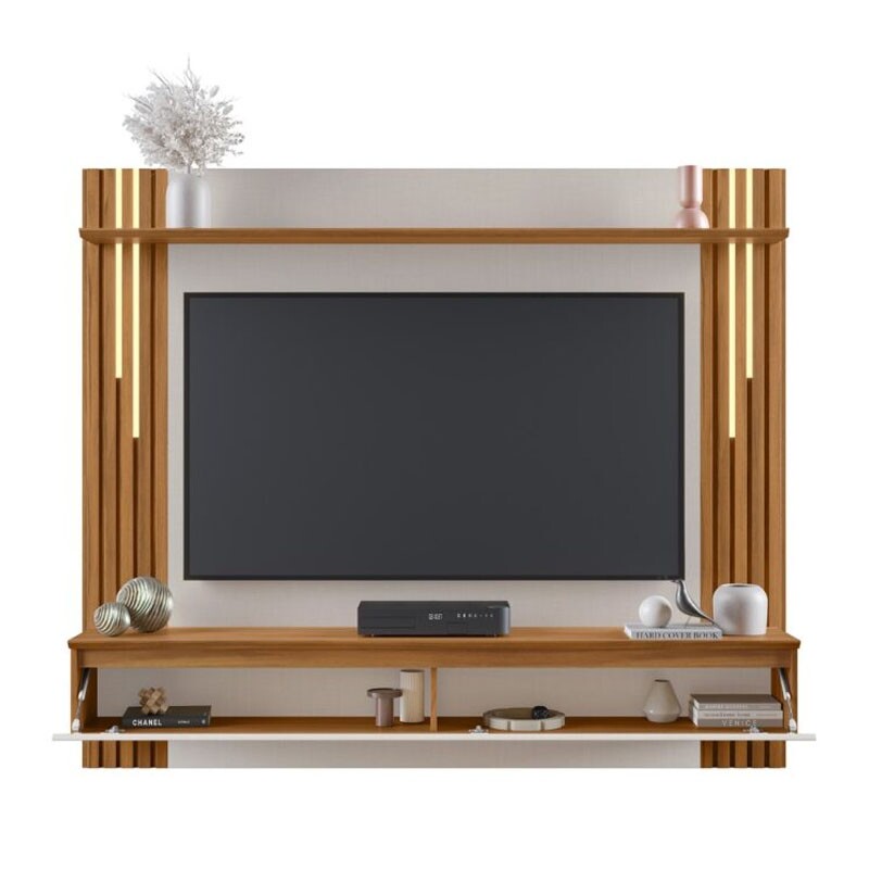 Painel NT 1345 Ripado TV até 65 Polegadas Larg. 1.80m Off/Freijó Notável - Imagem 2