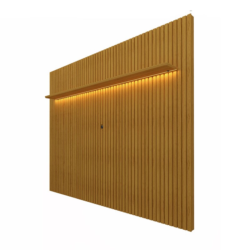 Painel Nobre Ripado 100% MDF C/LED Larg. 2.30m TV até 85 Naturale Gelius - Imagem 2