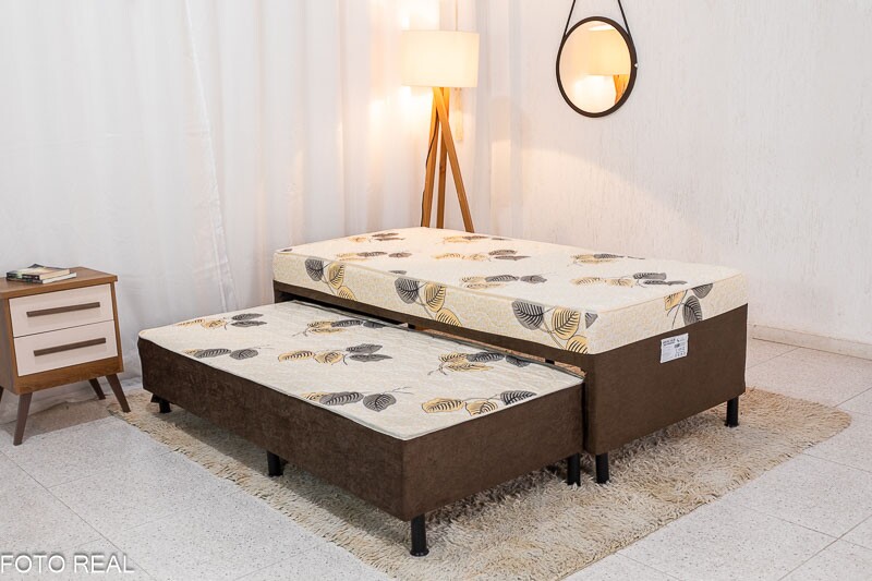 Cama Unibox Solteiro com Auxiliar D-28 Sonho Bom Marrom Nosso Sonho - Imagem 2