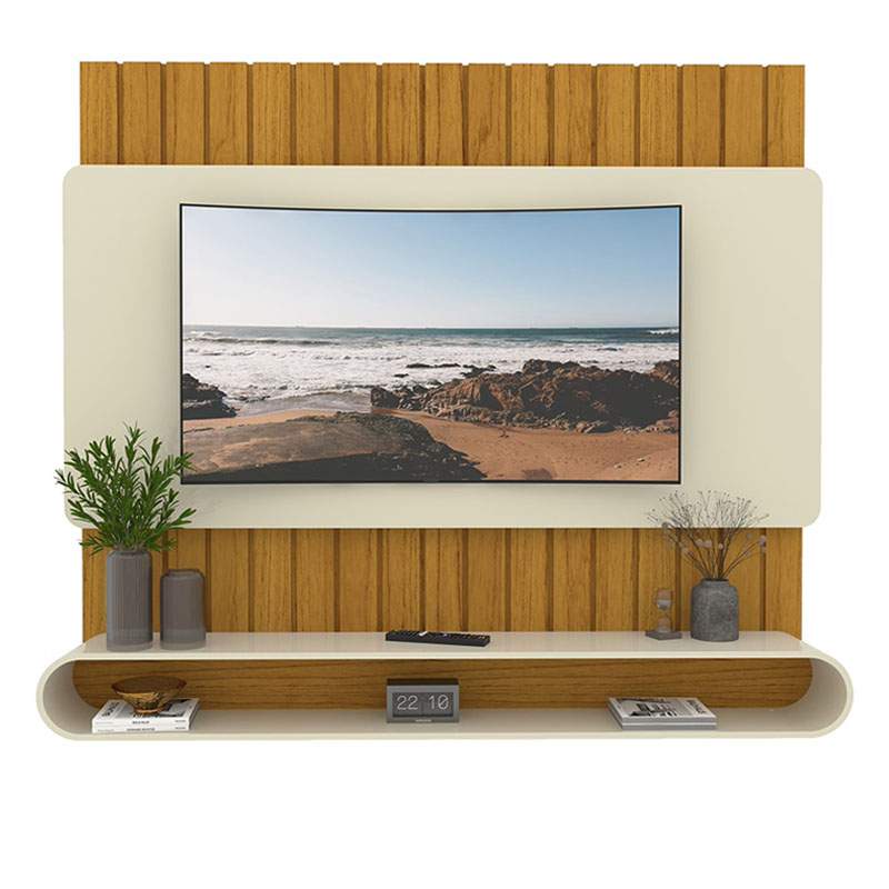 Home Suspenso Prime Ripado TV até 75 Polegadas Larg. 1.83m Naturale/Off White Gelius - Imagem 2